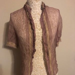 mauve sheer blouse